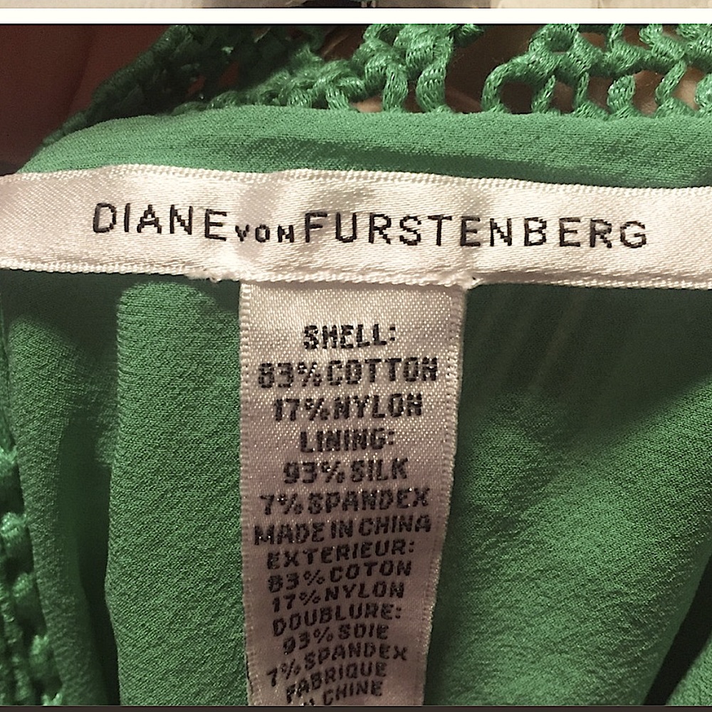 SALE NWOT DIANE FURSTENBERG LIZA MACRAME CROCHET DRESS in Emerald Green - Picture 10 of 10